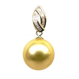 Pendentif grosse perle d'Australie dorée - Or jaune 18 cts, 