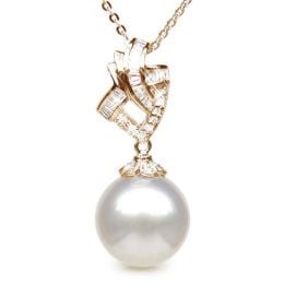 Création de pendentif - Perle d'Australie - Or jaune, diamants