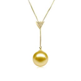 Pendentif bélière or jaune - Perle d'Australie dorée