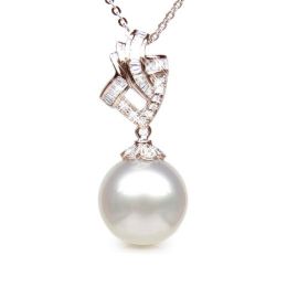 Création de pendentif - Perle d'Australie - Or rose, diamant