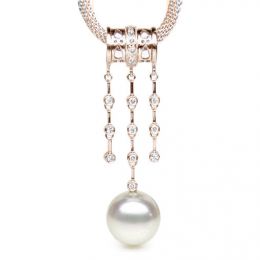 Pendentif joaillerie ethnique - Perle d'Australie - Or rose,