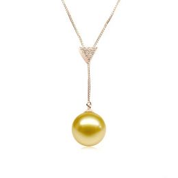 Pendentif bélière or rose - Perle d'Australie dorée