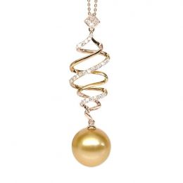 Pendentif tourbillon - Contes d'Aladin - Perle d'Australie d