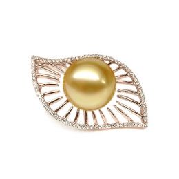 Pendentif perle d'Australie - 11/12mm - GEMME or rose