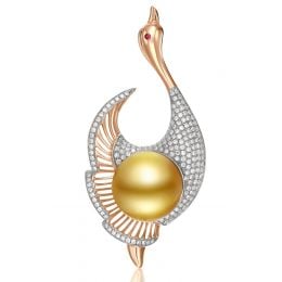 Pendentif Oiseau - Perle de culture - Perle d'Australie - Ki