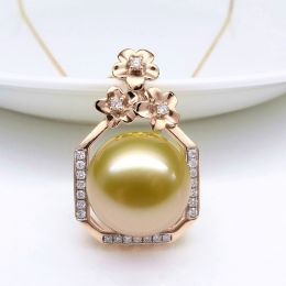 Pendentif parfum précieux - Or rose & diamants - Perle doré