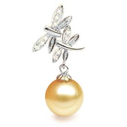 Pendentif libellule - Couple de libellules - Perle Australie