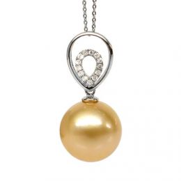 Pendentif pétale - 2 pétales superposées - Perle d'Australie
