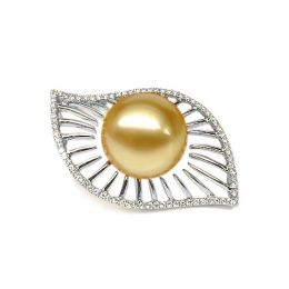 Pendentif perle d'Australie - 11/12mm - GEMME or blanc