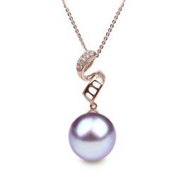 Pendentif Serpentin et tortillon. Perle lavande 10/10.5 mm, 