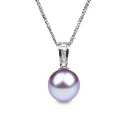 Pendentif Maestro. Perle lavande 10/10.5 mm, Diamants, Or bl