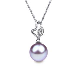 Pendentif Jeune pousse printanière. Perle lavande 10/10.5 mm