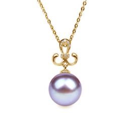 Pendentif Armoiries noblesse. Perle lavande 10/10.5 mm, Diam