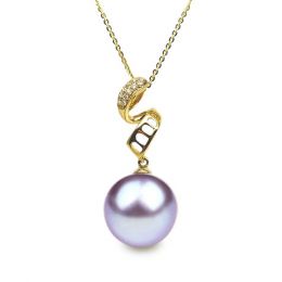 Pendentif Serpentin et tortillon. Perle lavande 10/10.5 mm, 