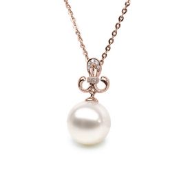 Pendentif noblesse - Armoiries en or rose, diamants - Perle
