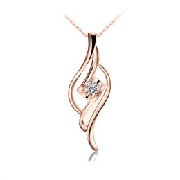 Pendentif Byzantin - Solitaire or rose - Diamant demi-clos 0.08ct