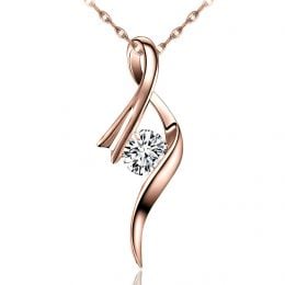 Pendentif byzantin - Ruban torsadé - Or rose, diamant 0.20ct
