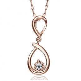 Pendentif lasso en or rose et diamant - Attrape moi si tu m'aimes