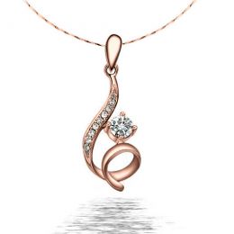 Pendentif byzantin entortillé - Or rose, diamants 0.22ct