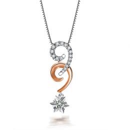 Pendentif 99 - Or blanc et rose - Diamants 0.25ct