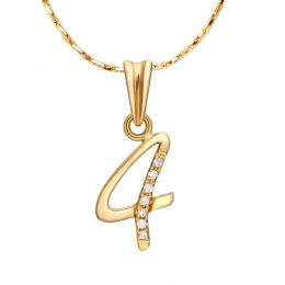 Pendentif 4 - Or jaune 18cts - Diamants 0.015ct