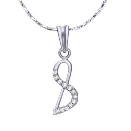 Pendentif chiffre 8 - Or blanc 18cts - Diamants 0.024ct