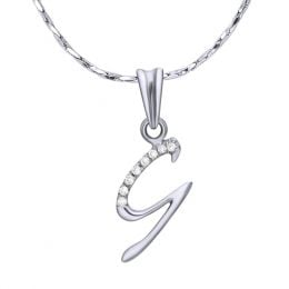 Pendentif chiffre 9 - Or blanc 18cts - Diamants 0.016ct