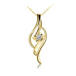 Pendentif Byzantin - Solitaire or jaune - Diamant demi-clos 