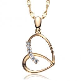 Pendentif coeur de papillon - Or jaune, diamants