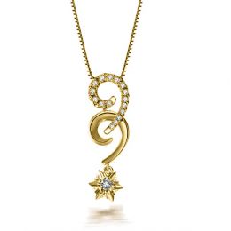 Pendentif 99 - Or jaune - Diamants 0.25ct