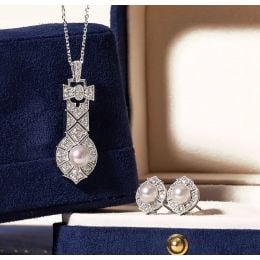 Parure Géométria Préciosa - Pendentif et Boucles d'Oreilles 