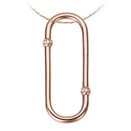 Pendentif bambou or rose - Canne cloisonnée noeuds en diamants