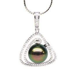 Pendentif trésor des océans - Perle de Tahiti - Or blanc, diamants