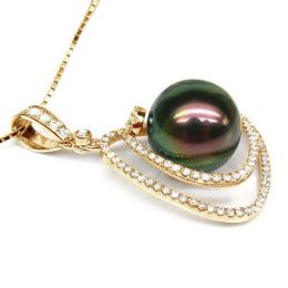 Pendentif trésor des océans - Perle de Tahiti - Or jaune, diamants