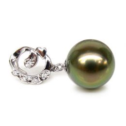 Pendentif création exclusive - Perle de Tahiti - Or blanc, diamants