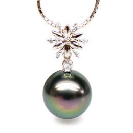 Pendentif or rose forme étoile - Perle de Tahiti 10/11mm - D