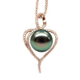 Pendentif coeur - Déclaration d'amour - Perle Tahiti - Or ro