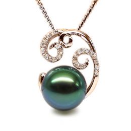 Pendentif art abstrait - Extrême Orient - Perle de Tahiti -