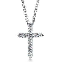 Pendentif religieux forme croix Or blanc, Diamants