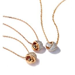 Pendentif Il était une fois... Nous - Noeud Or rose, Diamants I Gemperles