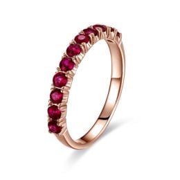 Bague rubis demi tour or rose - Anneau type alliance