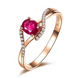 Bague Rubis 0.35ct & Diamants Or Rose 18cts| Gemperles