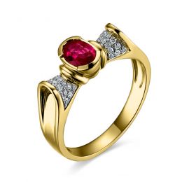 Bague rubis ovale, diamants, or jaune - L'esthétique du caractère
