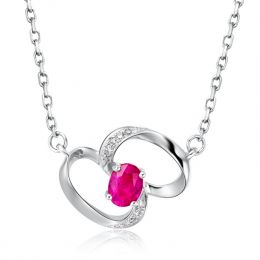 Pendentif papillon Or blanc - Rubis et Diamants en pendeloq