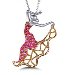 Pendentif Flamenco - Pendentif danseuse de flamenco - Or bla