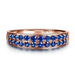 Bague Saphirs en rivière - Or rose 18 carats