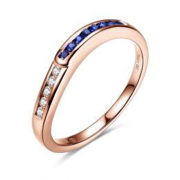 Bague Duale diamants saphirs et Or rose