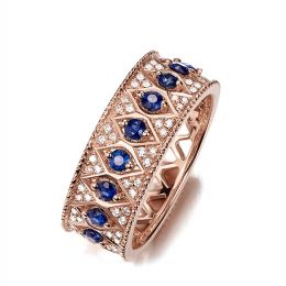 Bague saphir Palais Farnese - Or rose, saphir & diamant