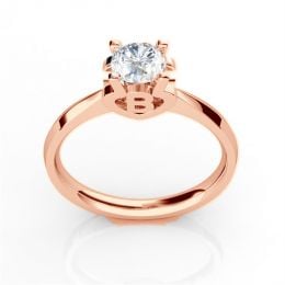 Bague prénom - Lettre B - Diamant, or rose | Gemperles