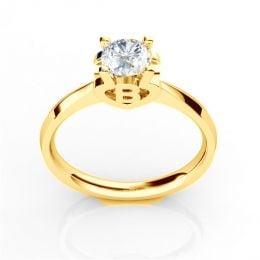 Bague prénom - Lettre B - Diamant, or jaune | Gemperles